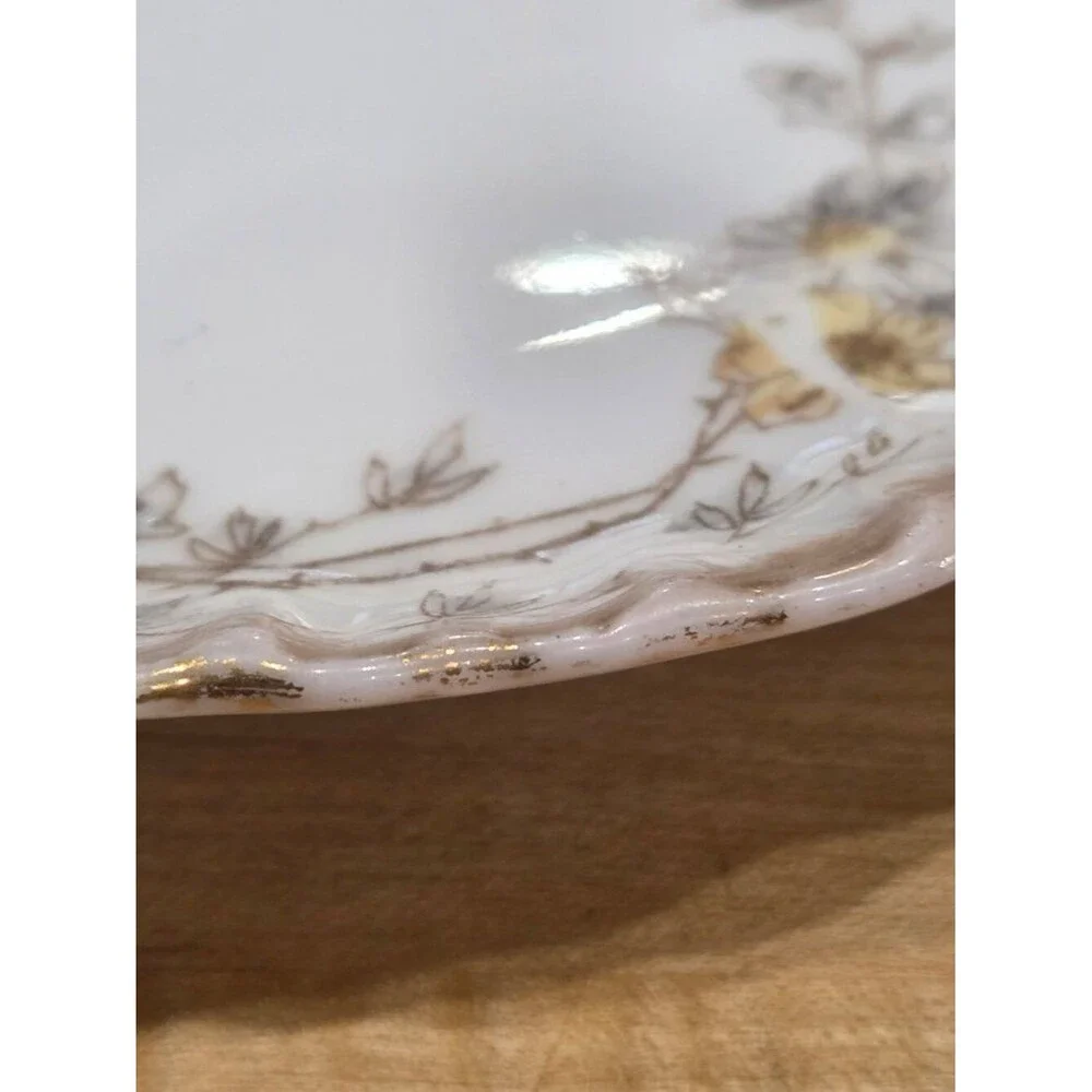 Antique Haviland Limoges CFH GDM Floral Plate Scalloped France